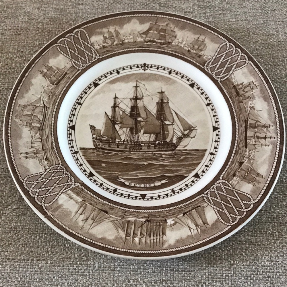 1950 Wedgwood Commemorative, The American Sailing Ship Plates, Bethel